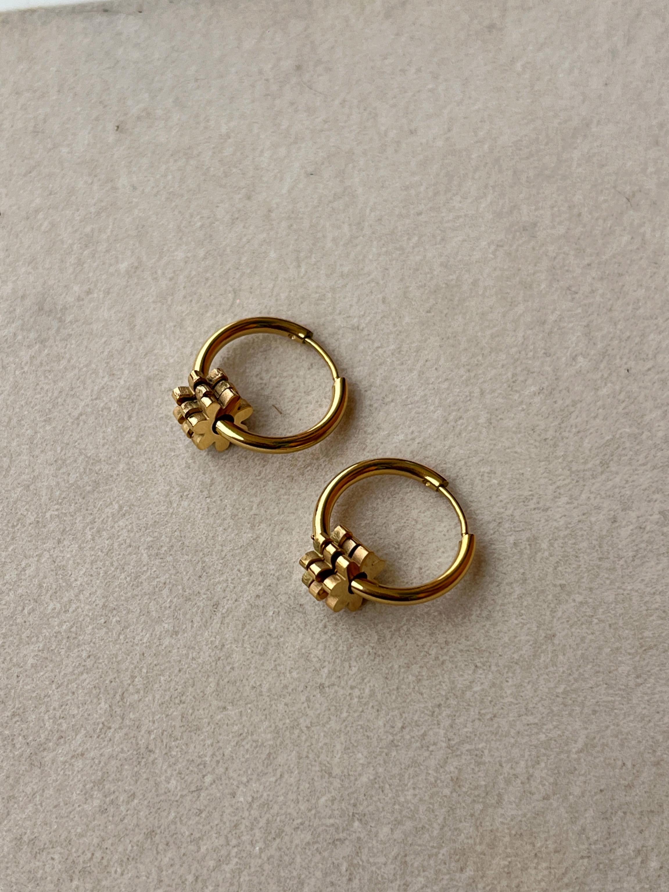 Flower charm hoops