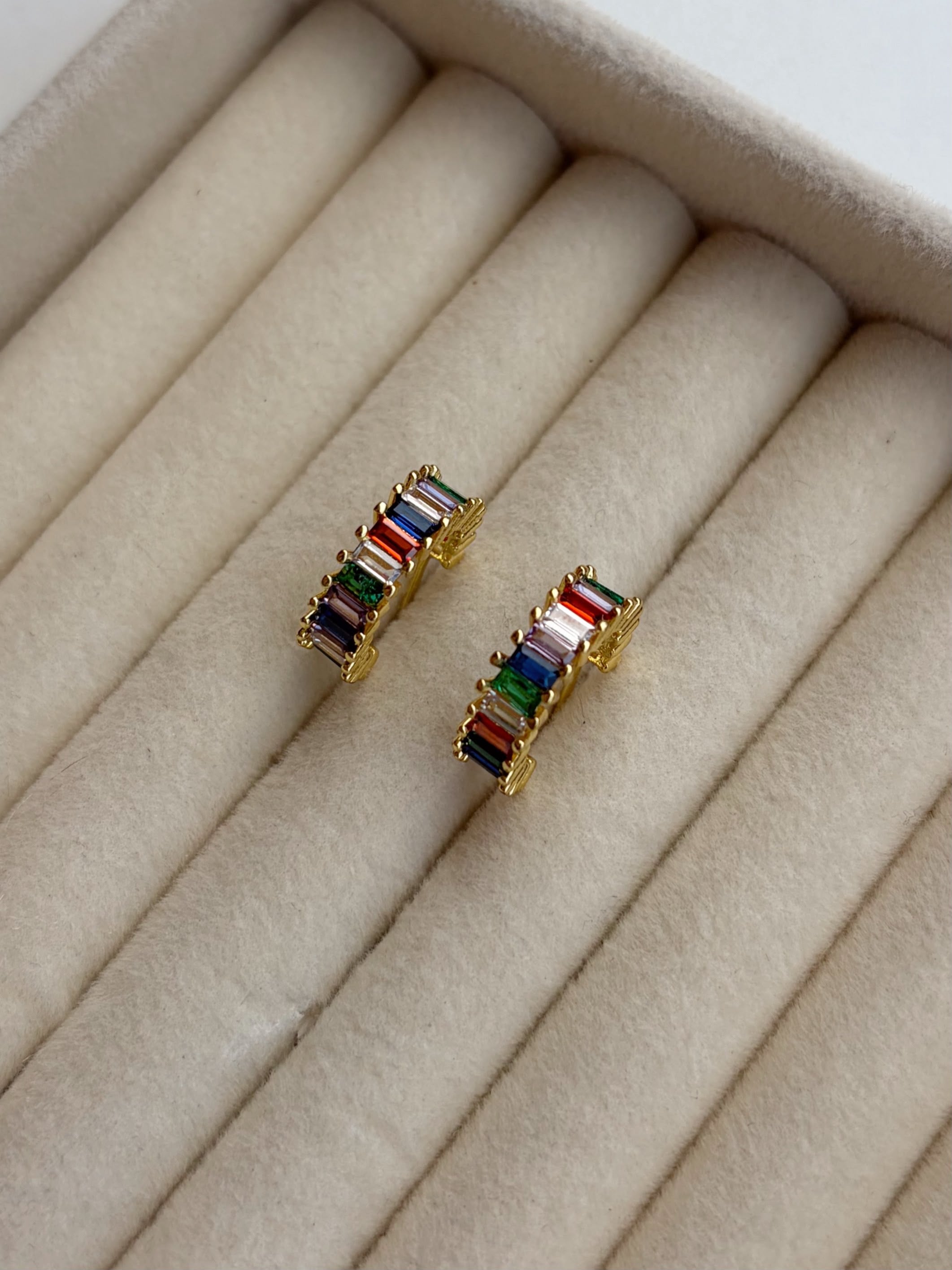Multi stone Hoops