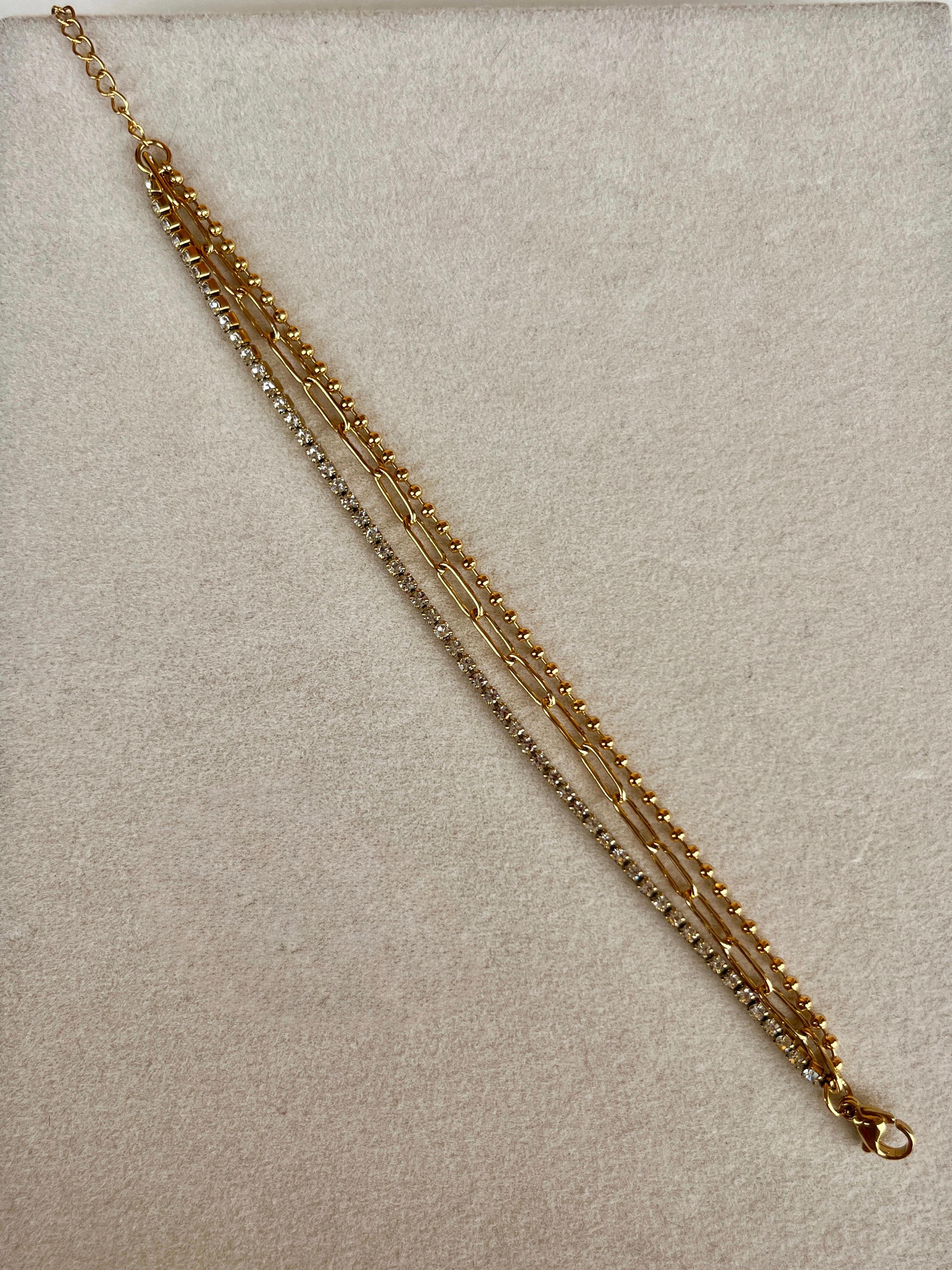 TRIPLE LAYERED TENNIS BRACELET