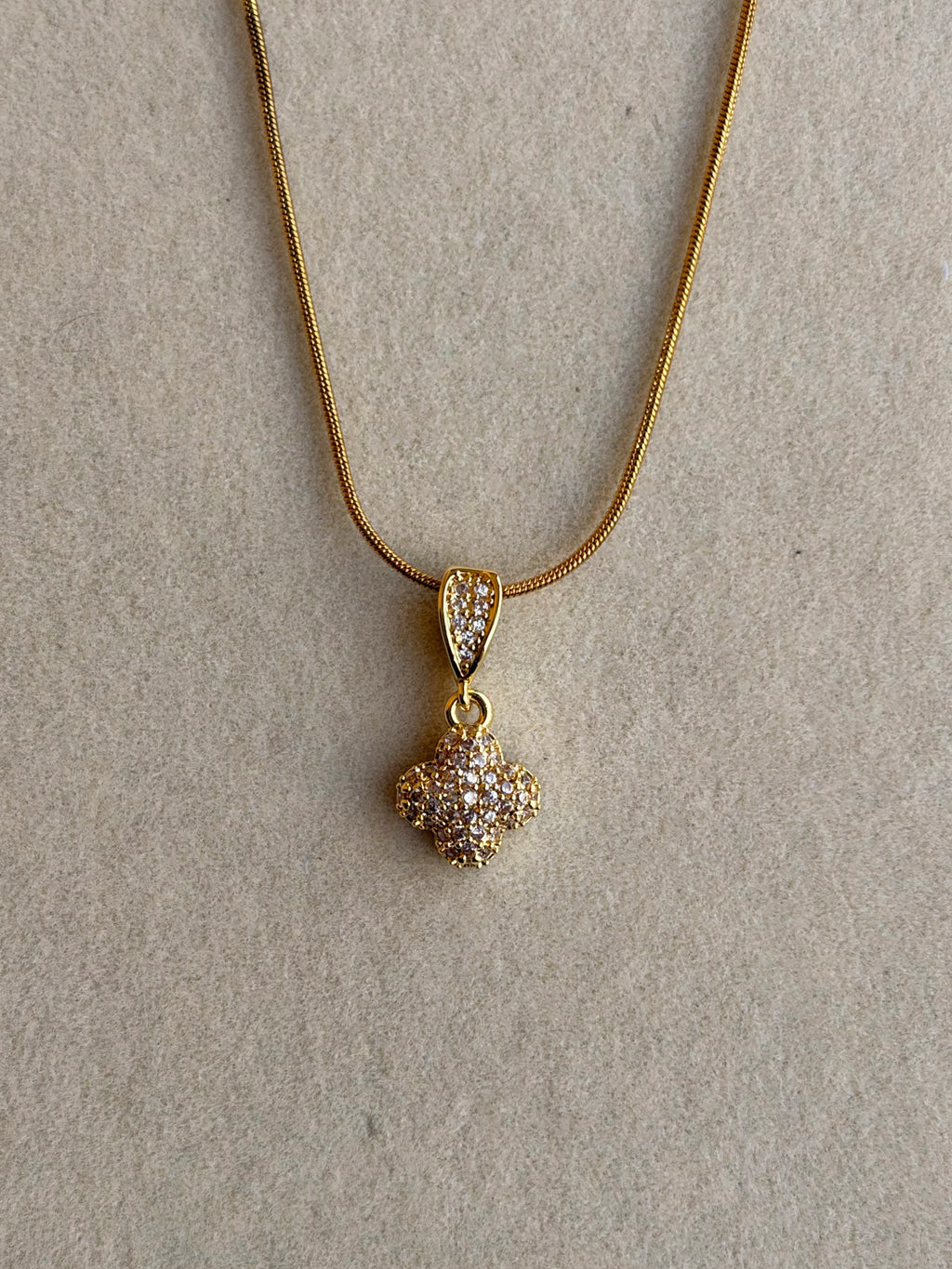 Studded clover necklace