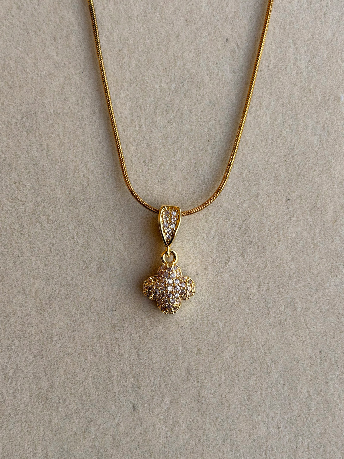 Studded clover necklace