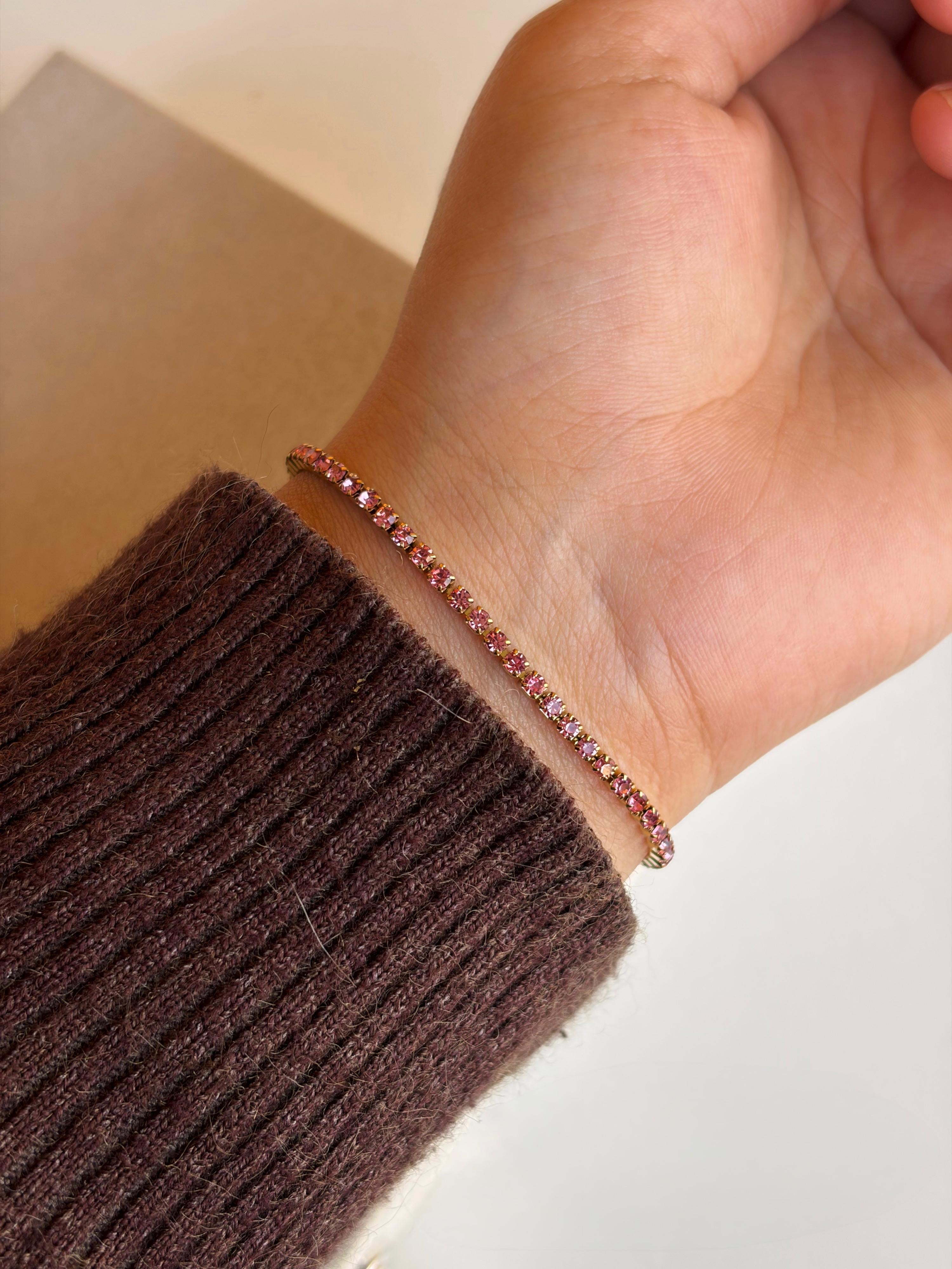 Pink Tennis Bracelet