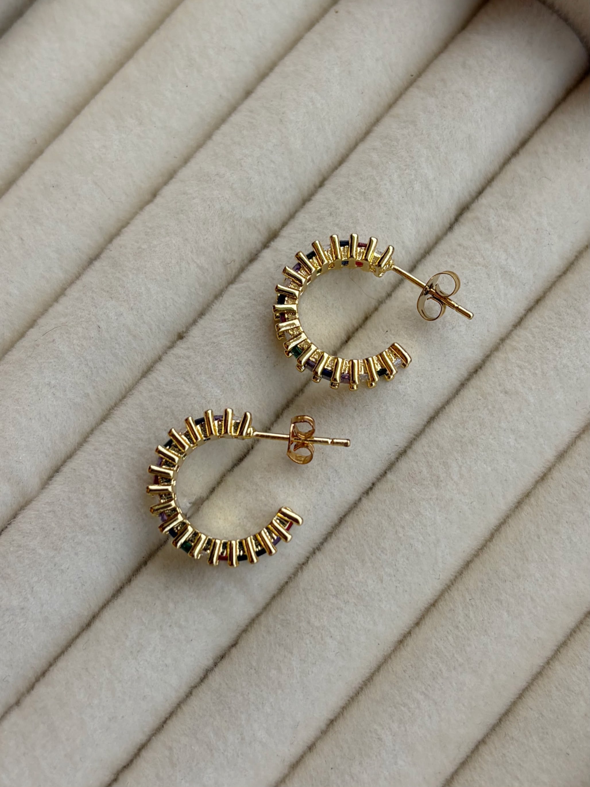 Multi stone Hoops